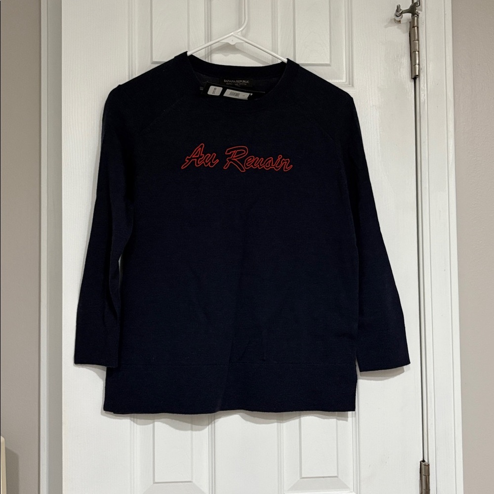 Banana Republic navy Au Revoir sweater NWT